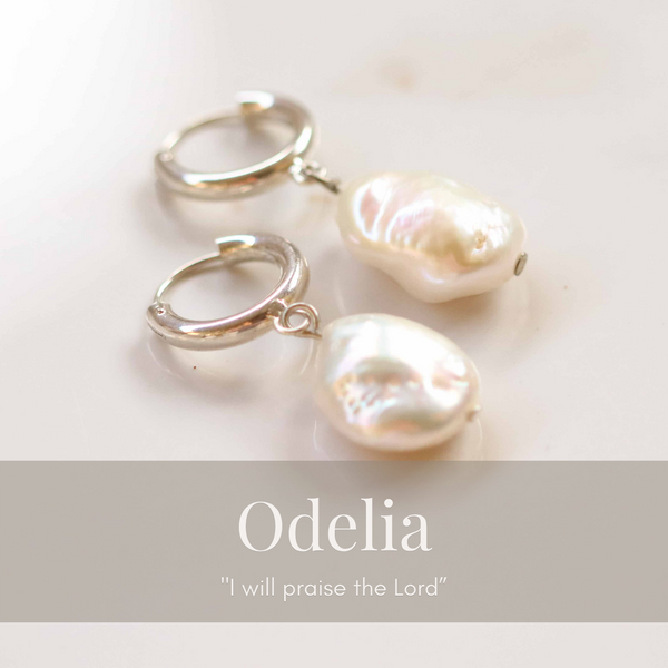 Odelia Small Baroque Pearl Earrings In Silver