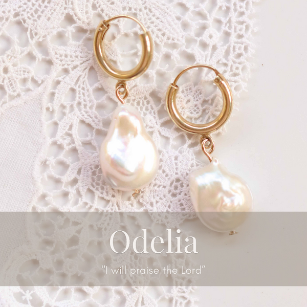 Odelia Small Baroque Pearl Earrings In Gold