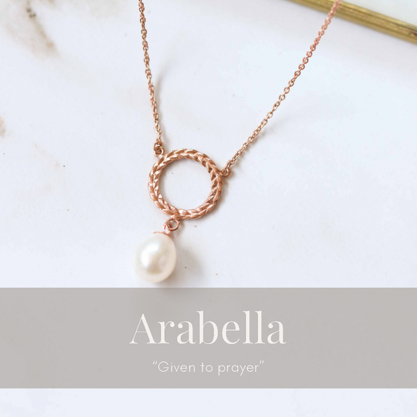 Arabella Pearl Necklace In Rose Gold