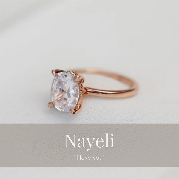Nayeli Oval Moissanite Ring In Rose Gold