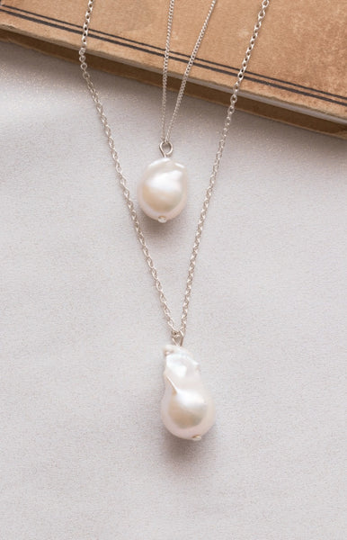 Baroque Pearl Pendant In Silver