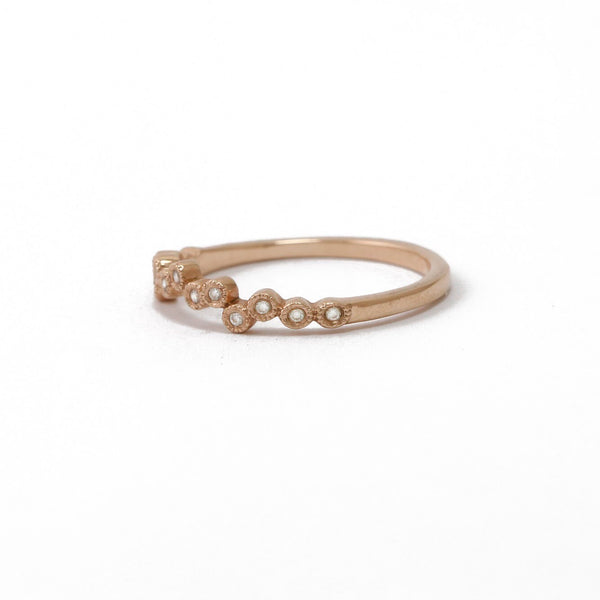 Scattered Diamond Ring In 9ct Rose Gold