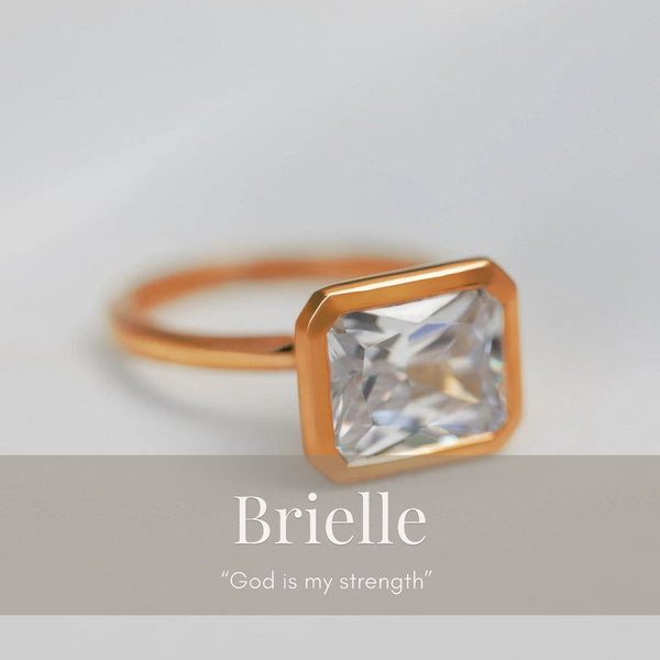 Brielle Strength Moissanite Ring In Rose Gold