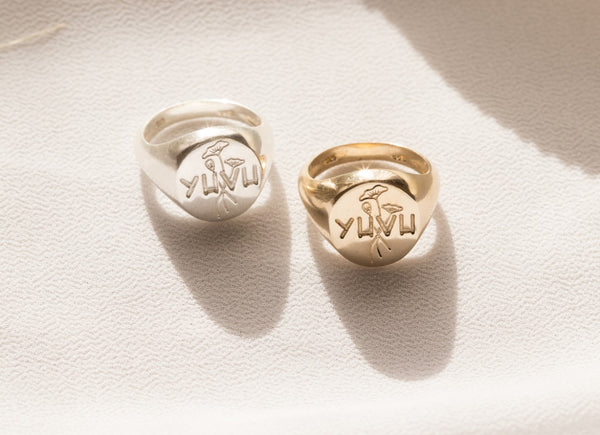 YHVH signet Ring in Brass