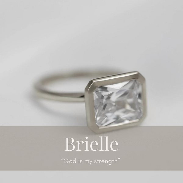 Brielle Strength Moissanite Ring In White Gold