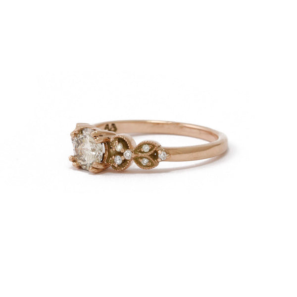 Orchid Diamond Ring In 9ct Rose Gold