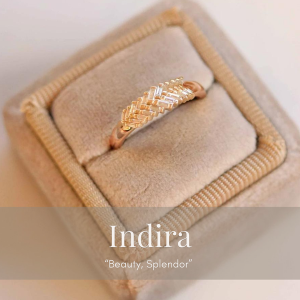 Indira Moissanite Ring In Yellow Gold