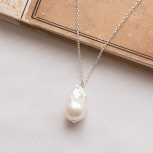 Baroque Pearl Pendant In Silver