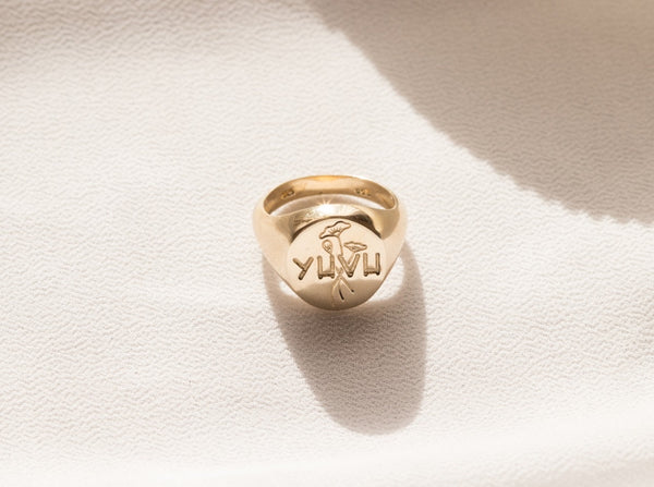 YHVH signet Ring in Brass