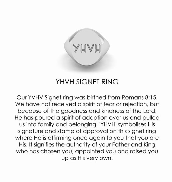 Plain YHVH Unisex Signet Ring In Silver