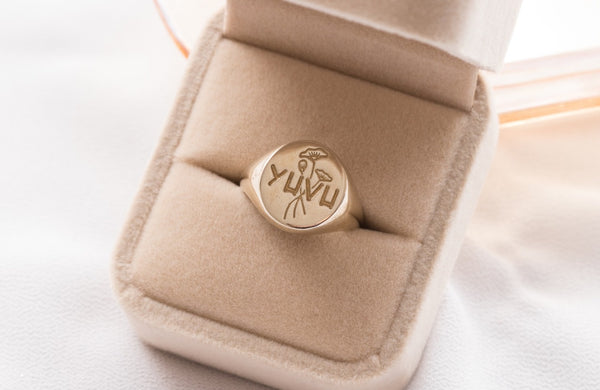 YHVH signet Ring in Brass