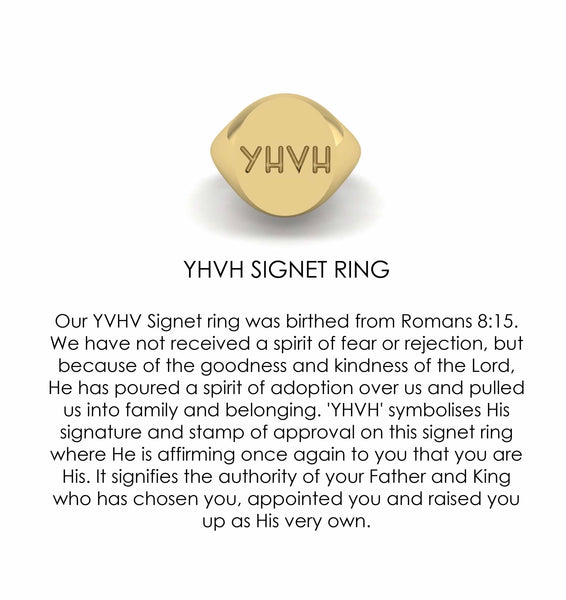 Plain YHVH Unisex Signet Ring In Brass