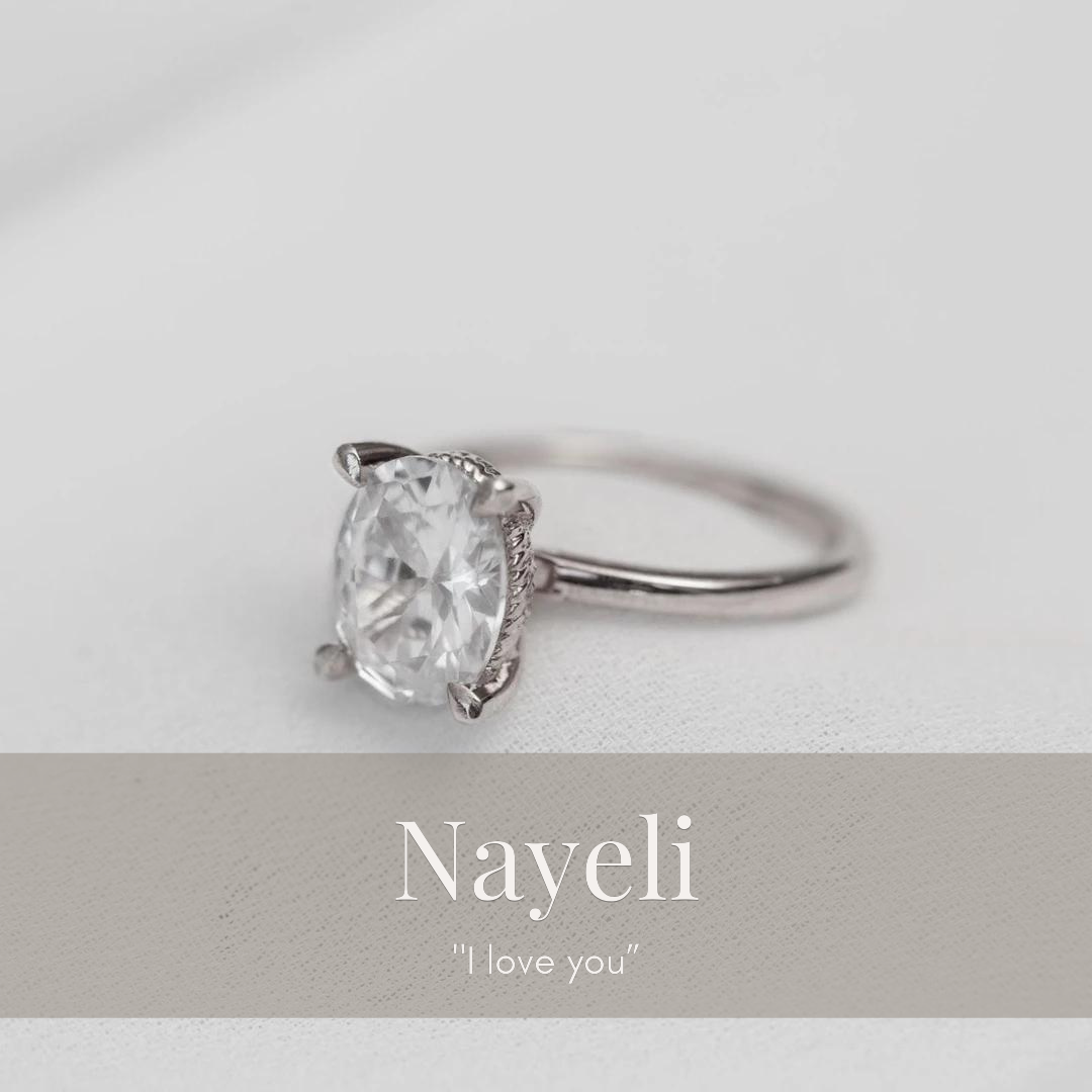 Nayeli Oval Lab-Grown Diamond Ring In White Gold