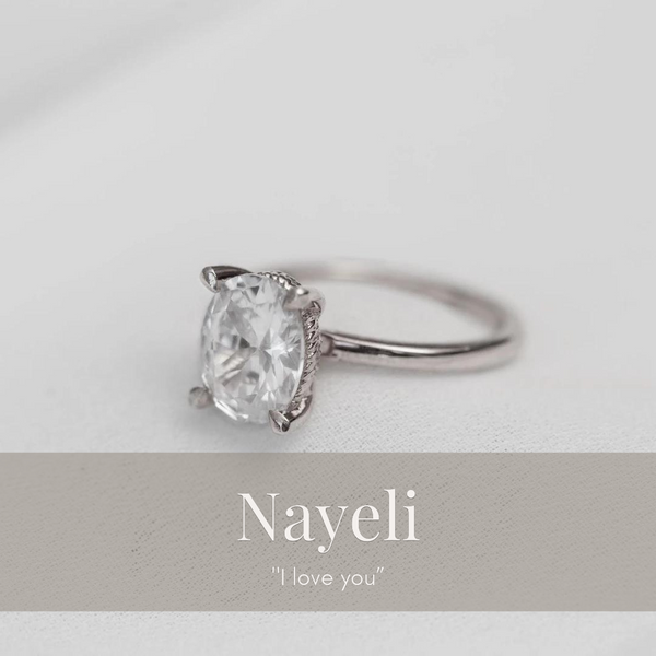Nayeli Oval Moissanite Ring In White Gold