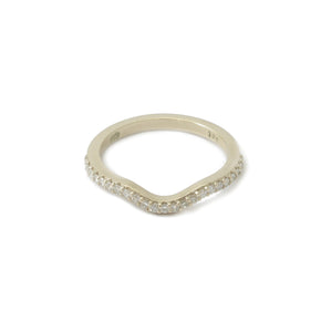 Curved Half Eternity Diamond Band In 9ct White Gold
