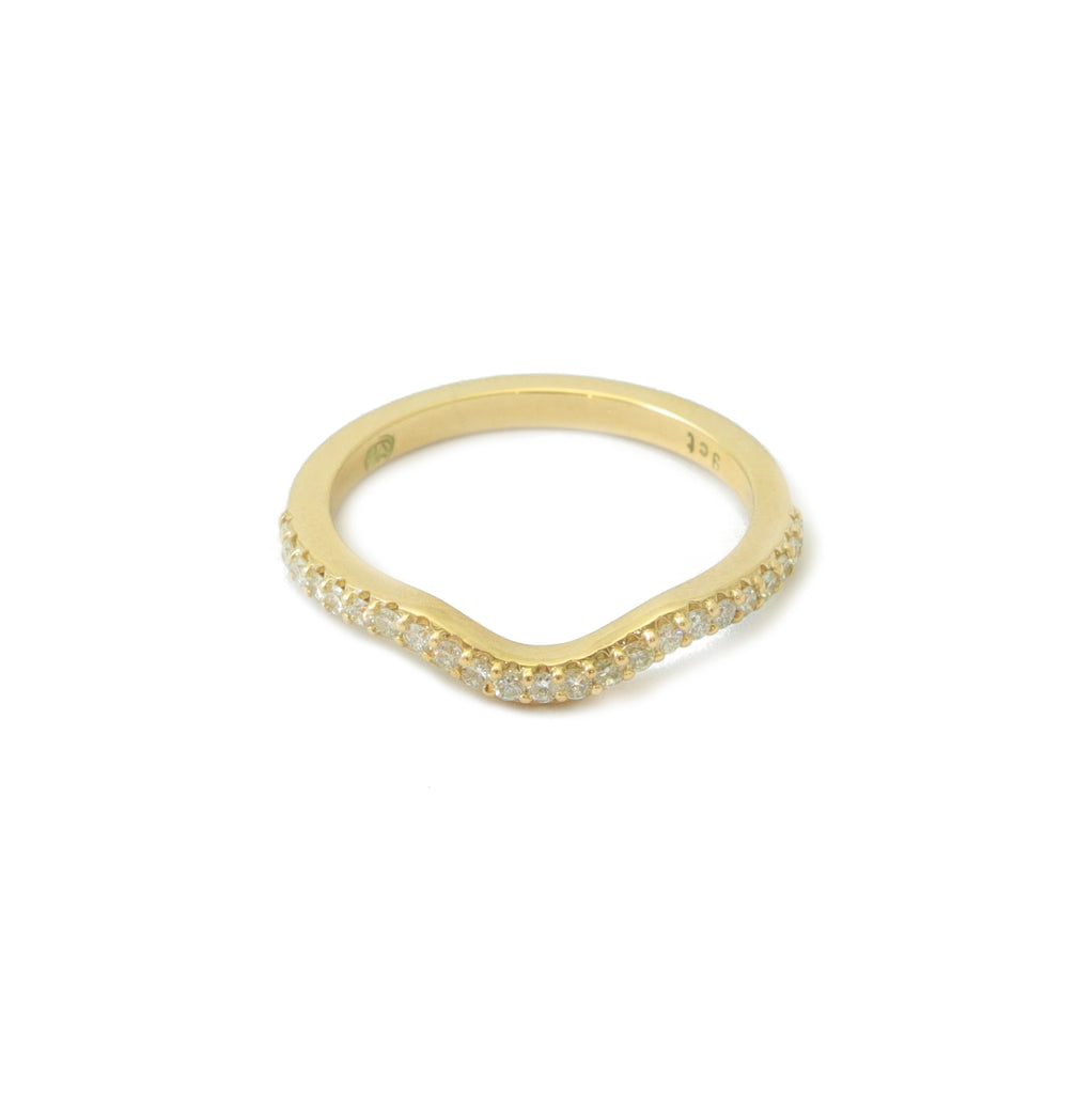 Curved Half Eternity Diamond Band In 9ct Yellow Gold