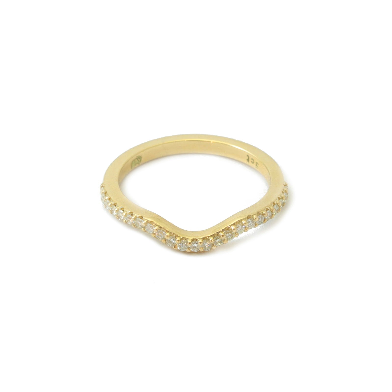 Curved Half Eternity Diamond Band In 9ct Yellow Gold