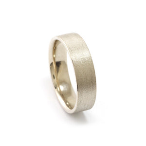 Flat Matte Band in 9ct White Gold