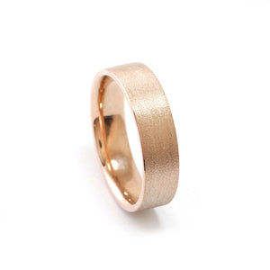 Flat Matte Band in 9ct Rose Gold