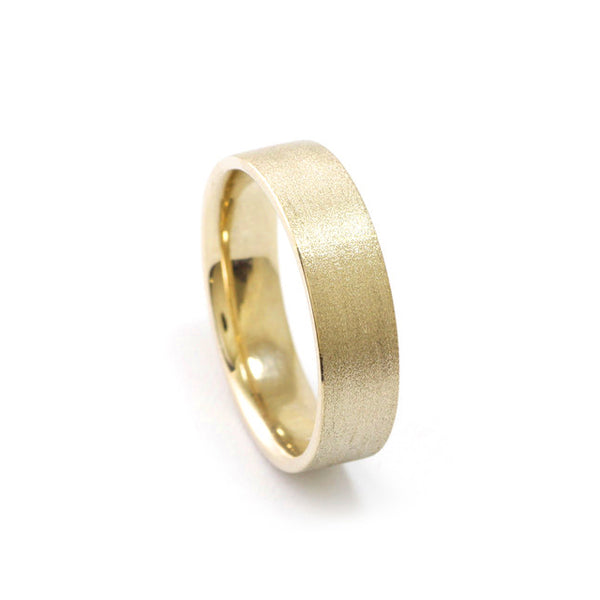 Flat Matte Band in 9ct Yellow Gold